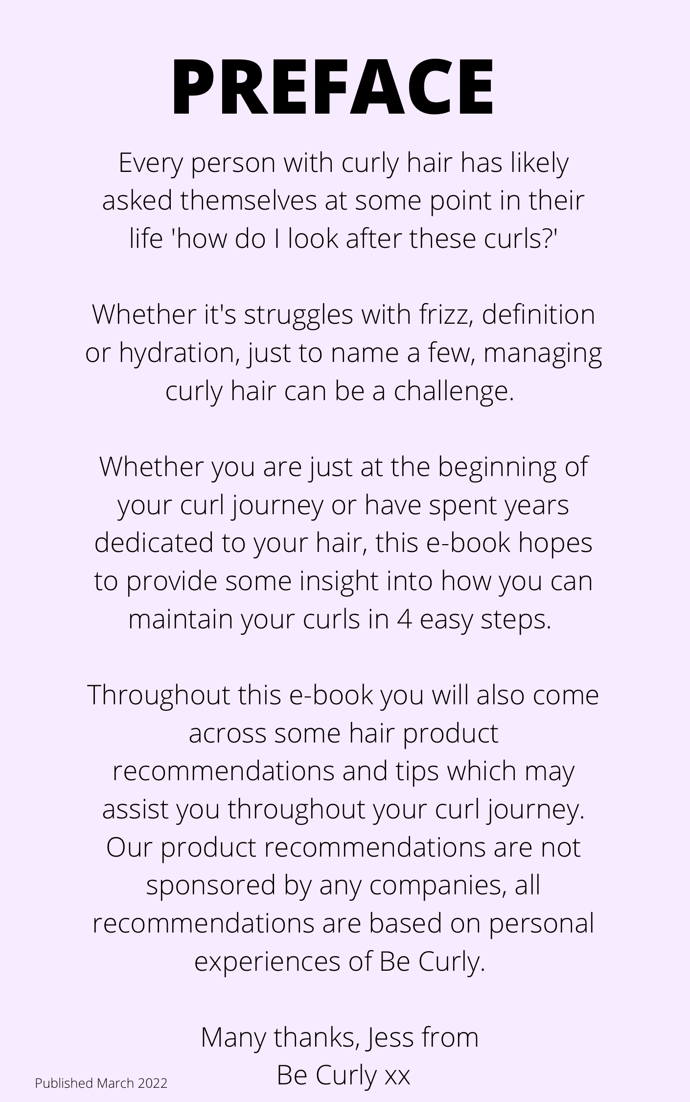 Curly Hair Step by Step Guide to Perfect Your Curly Hair Routine – BE ...
