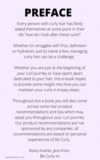 Curly Hair 101: A Step by Step Guide to Perfecting Your Curly Hair Routine - BE CURLY HAIRCARE - Curly Hair Products and Accessories 